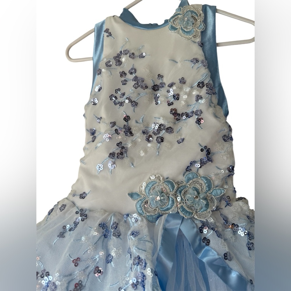Weissman Blue and White Kids Dance Costume - Picture 4 of 9